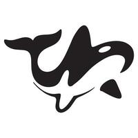 gemakkelijk zwart orka walvis dier sjabloon logo creatief ontwerp. moordenaar onderwater- dier. logo voor bedrijf, identiteit en branding. vector