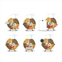 tekenfilm karakter van lieverd koekjes met divers chef emoticons vector