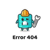 error 404 met de schattige garenspoelmascotte vector