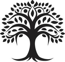 icoon van aard majesteit in zwart en wit boom embleem edele voogd van groei monochroom embleem ontwerp vector