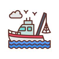 visvangst boot icoon in vector. illustratie vector