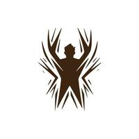 logo van abstract icoon vector silhouet geïsoleerd ontwerp Mens concept