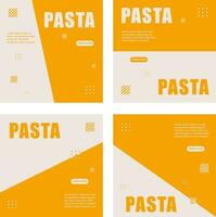 geel pasta sjabloon menu reeks vector