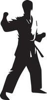 kung fu Mens houding vector silhouet illustratie 11