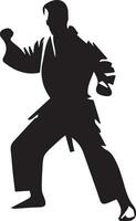 kung fu Mens houding vector silhouet illustratie 13