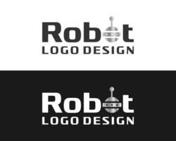 brief O woordmerk robot logo ontwerp. vector