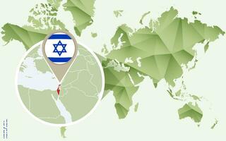 infographic voor Israël, gedetailleerd kaart van Israël met vlag. vector