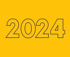 2024 nieuw jaar vakantie ontwerp geel en blauw abstract vector logo symbool illustratie