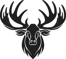 eland majesteit in stoutmoedig zwart strak eland iconisch ontwerp vector