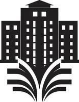 stadsgezicht schoonheid zwart appartement gebouw logo iconisch stedelijk residentie zwart logo vector