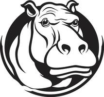 nijlpaard artwork voor modern branding nijlpaard symbool met genade en stijl vector