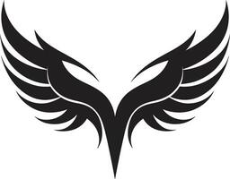 tijdloos vlucht majesteit modern engel Vleugels embleem vorstelijk goddelijk icoon monochromatisch logo vector