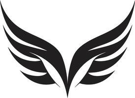 hemel- elegantie modern zwart engel Vleugels logo ontwerp Vleugels van genade iconisch monochromatisch engel Vleugels vector