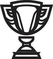 emblematisch trofee serenade logo symbool in monochroom tijdloos kampioenen majesteit modern trofee embleem vector