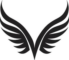 kalmte in zwart en wit engel Vleugels logo majestueus embleem van hemel- schoonheid elegant icoon vector