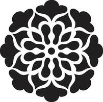 Arabisch kunstenaarstalent bloemen tegels in zwart vector icoon vector harmonie Arabisch bloemen logo meesterschap