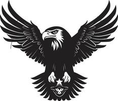 krachtig roofdier zwart adelaar icoon in vector antenne suprematie zwart adelaar ontwerp logo