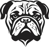 zwart en stoutmoedig bulldog vector icoon iconisch sterkte zwart logo met bulldog