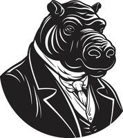 stoutmoedig nijlpaard symbool nijlpaard silhouet in zwart vector