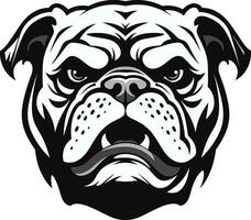 onverschrokken verdediger zwart logo met bulldog icoon iconisch bulldog kracht vector ontwerp in zwart