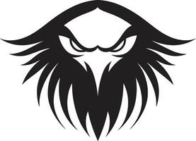 vorstelijk roofvogel adelaar logo in monochroom gevederde majesteit zwart adelaar logo vector icoon