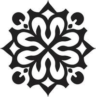 ingewikkeld embleem Arabisch bloemen tegels in vector iconisch midden- oostelijk symmetrie zwart bloemen logo