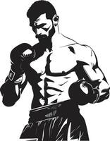 voortreffelijk sportief kunst boksen Mens in zwart vector boksen heldendaden zwart logo met boks- Mens