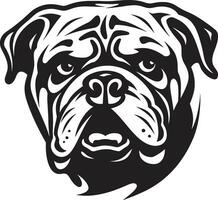 bulldog vasthoudendheid onthuld zwart logo met bulldog machtig hoektand vector icoon in zwart