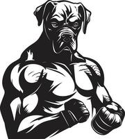 zwart en sportief bokser hond vector symbool majestueus mascotte atletisch bokser hond logo