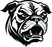 zwart en dynamisch bulldog vector symbool majestueus mascotte bulldog logo