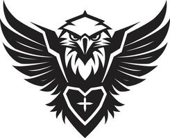 antenne suprematie zwart adelaar ontwerp logo iconisch majesteit ontketend zwart embleem ontwerp vector