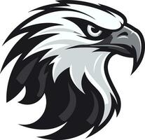 majestueus adelaar zwart logo icoon adelaar embleem in zwart vector