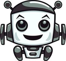 klein trooper futuristische robot mascotte icoon strak cyber verkenner een elegant mini robot vector