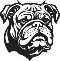 zegevierend embleem zwart bulldog icoon in vector bulldog grootsheid zwart logo met iconisch macht