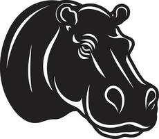 nijlpaard grafisch met elegantie abstract zwart nijlpaard in vector