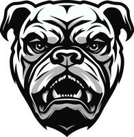 vector kunstenaarstalent onthuld bulldog embleem krachtig poten zwart bulldog icoon in vector