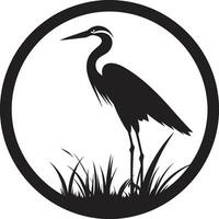 reiger silhouet embleem minimalistische reiger icoon ontwerp vector