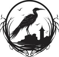 sereen reiger silhouet logo reiger vector illustratie