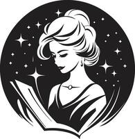 boek van kennis vrouw instructeur in vector logo ontwerp de icoon van wijsheid vrouw geeft les met boek vector symbool