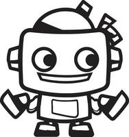 nanobot ridder een klein robot embleem spectrum verkenner een mini vector logo