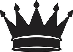 Koninklijk meesterschap kroon logo in monochroom monarchen insigne zwart kroon vector icoon