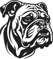 onverschrokken verdediger zwart logo met bulldog icoon iconisch bulldog kracht vector ontwerp in zwart