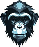 majestueus dieren in het wild zwart vector aap logo gebeeldhouwd elegantie chimpansee symbool in zwart