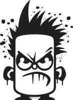 woede gepersonifieerd vector verstuiven verf icoon woedend graffiti zwart mascotte logo ontwerp