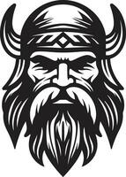 drakenschip gezagvoerder een viking leider in vector krijgers erfenis een zwart vector viking logo