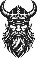 ebon veroveraar een viking chef mascotte walhalla's voogd een goddelijk viking embleem vector