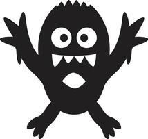beestachtig charme zwart logo met tekenfilm monster monsters verhaal vector icoon in zwart