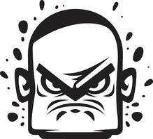 boos verstuiven kan in zwart logo schittering vector woede boos verstuiven verf mascotte icoon