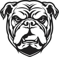 onverschrokken verdediger zwart logo met bulldog icoon bulldog royalty zwart logo vector icoon