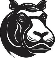 nijlpaard majesteit in vector silhouet abstract zwart nijlpaard logo